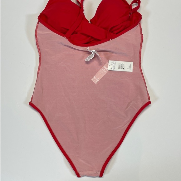 Cupshe Red Shaping One Piece Slim Sculpt Swim Size L - Picture 6 of 7